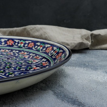 Largan Rishtan ceramics "Flowers", 36 cm, blue-2