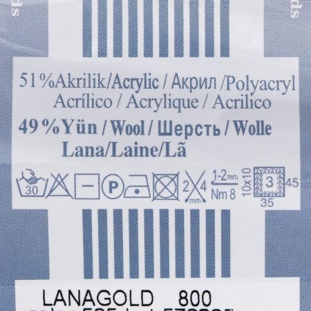 Yarn "Lanagold 800" 49% wool, 51% acrylic 730m/100g (585 - stone)-3