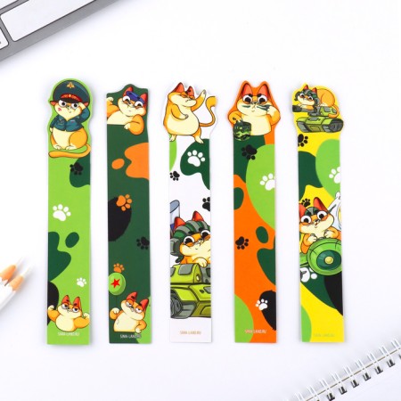 A set of cardboard figured bookmarks, 5 pcs "From February 23"-4