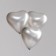 Latex heart 12 ", mother -of -pearl, set 100 pcs., Silver color