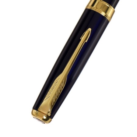 Gift feathers in the leatherette case, the case is blue with gold-4