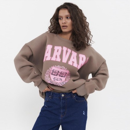 Women's sweatshirt was launched, brown color, rr One size (42-46)-1