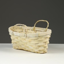 Wicker basket, d26 x 13 x 11 cm, yellow, bamboo