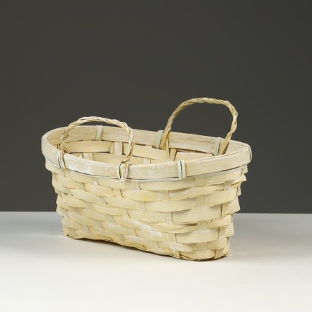 Wicker basket, d26 x 13 x 11 cm, yellow, bamboo