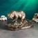 Stand for the bottle "Bear" 45x23x25cm, bronze