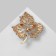 Brooch "Liszt" autumn, white-green color in gold