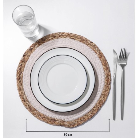 Serving napkin on the table "Meg", 30 × 30 cm, white color-1