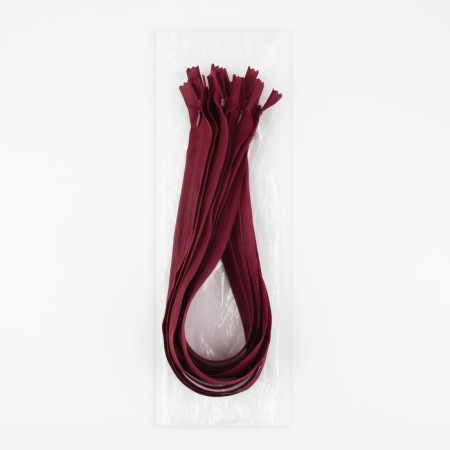 Lightning secret, No. 3, non -proceeding, locking machine, 50 cm, burgundy color-2
