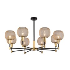 Ceiling light Gerhort G11061/8BK+GD GD, 8x60W, E14, 46x85x85 cm, gold color