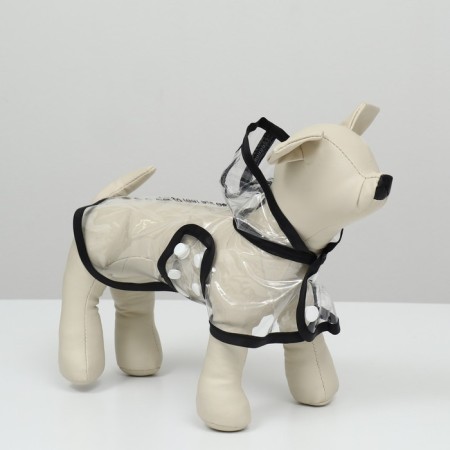 Dog raincoat, size XS (DS 18, OG 25-30, Osh 25 cm), black-1