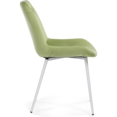 Chair on the Grass -Karkas Goyar Metal/Velur, White/Green 51x61x82 cm-2