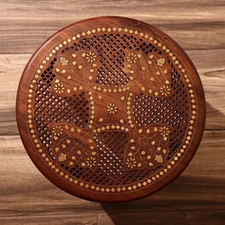 Coffee table 38x38x38 cm, tree shisham-2