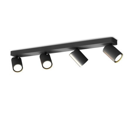 Stitch Mantra Sal, GU10, 4x10W, 650x75x128 mm, matte black color