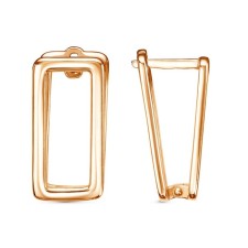 Rectangle earrings voluminous, pink gilding