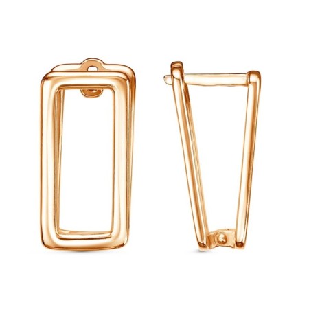 Rectangle earrings voluminous, pink gilding