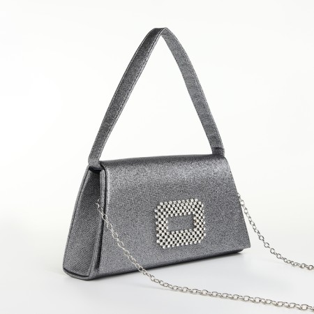 Women's bag on magnet, gray color-3