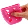 A bottle in a silicone case, with handles, glass, classic throat, 120 ml., +0 months, pink color
