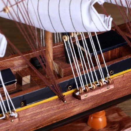 Souvenir ship large "Deutschland", sides dark tree, white sails, 60 × 12 × 51 cm-4
