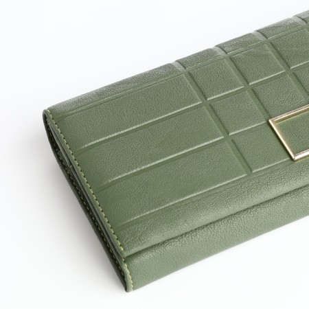 Women's wallet on magnet, green color-2