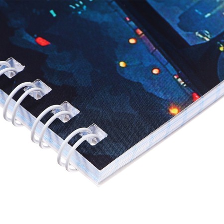 Notepad A5, 40 sheets in the cage on the crest "Speed", cover coated cardboard, matte lamination, selective UV-LK, OFSET BOCom-1