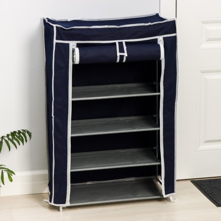 Shoe, 5 tiers, 57 × 28 × 90 cm, blue color-2