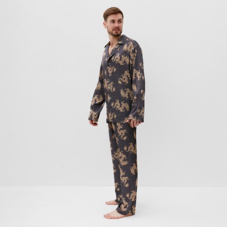 Pajama men's (shirt and trousers) KAFTAN "Dragon" size 50, graphite-2
