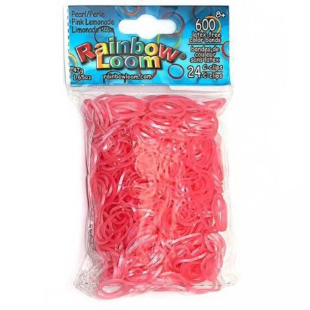 Rainbow Loom bracelet rubber bands, pearl collection, pink lemonade
