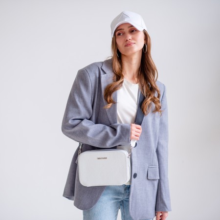 Women's bag over the shoulder Textura, small size, white color-10