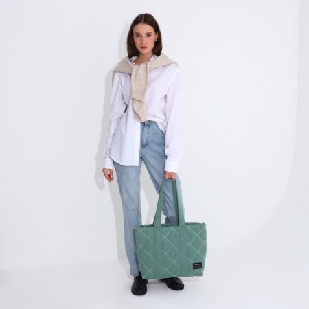 Zipper bag with zipper, green color-6