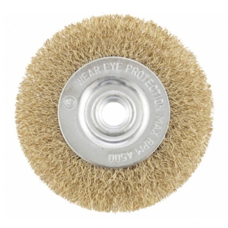 Matrix Ushm brush, d = 100 mm, M14, flat, brass -tiered twisted wire