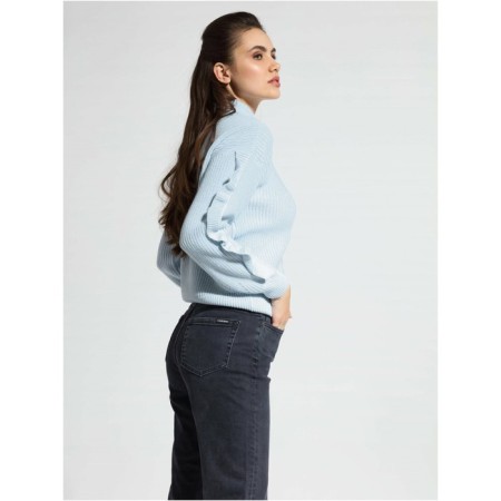 Women's sweater from the Italian yarn CONTE Elegant, size XS, Ice Blue color-1
