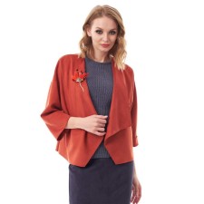 Cardigan female, size 48, Terracot color