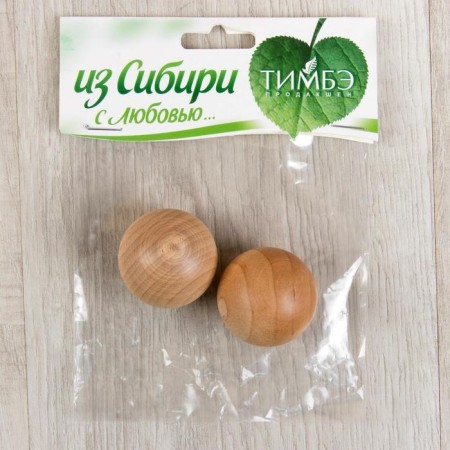 Massage "Balls", D = 3.5 cm, wooden, 2 pcs-4