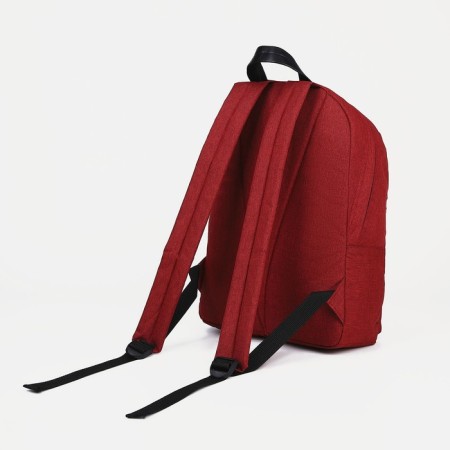 A backpack with a zipper, rise, external pocket, red color-1