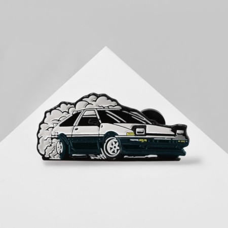 Icon "Japan" AE-86, black and white color in ferrous metal-2