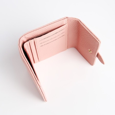 Women's wallet on the button, pink color-3