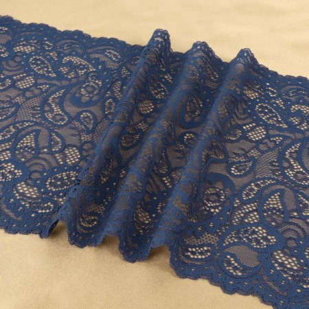 Lace elastic fabric, 240 mm × 2.7 ± 0.5 m, blue color-2