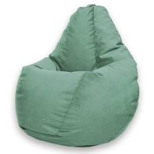 The hand-bag “pear” is positive Luma, size XL, diameter 95 cm, height 125 cm, velor, green color