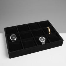 Catch for watches, bracelets, 12 seats, 35 × 24 × 5 cm, black color