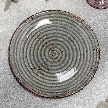 Porcelain dining Porcelain "Suprim", D = 21 cm, color gray color