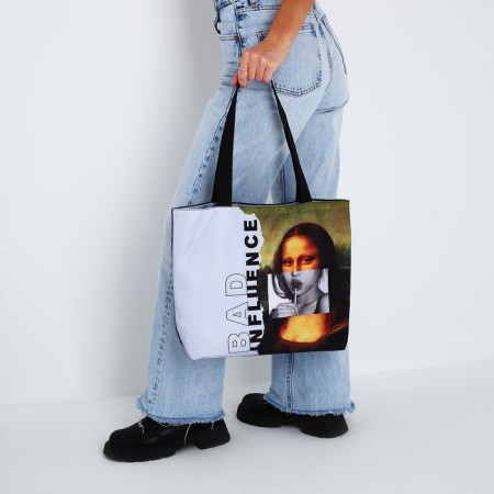 BAD BAD Influence bag without lightning with lining, white/black color-1