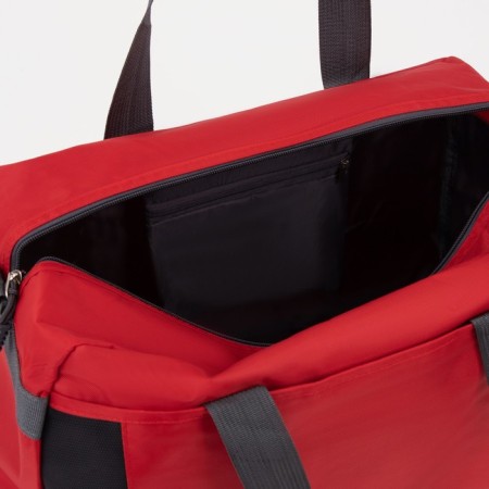 Sports bag with lightning, 2 outer pockets, red color-2