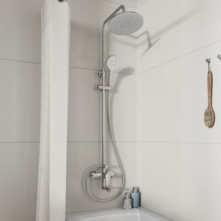 Showing system Milardo Rora Rorsb4FM06, tropical shower, shower, brass, chrome-1