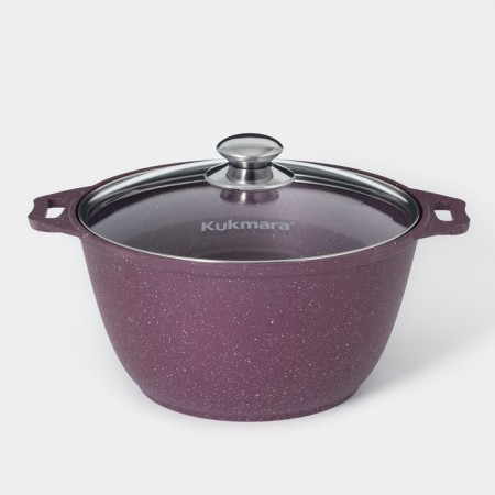 Trendy Style, 4 l, d = 26 cm, glass cover, anti -stick coating, purple color