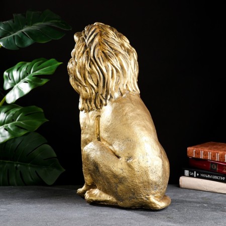 Figure "Lion sitting" gold, 40x25x56cm-2