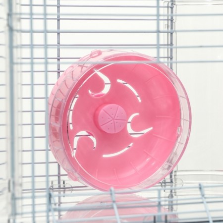 A cage for rodents with a tunnel and filling, 32 x 21 x 55, cm, pink-5
