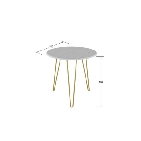 Journal table "Reed Gold 530", 550 × 550 × 550 mm, color white marble-1