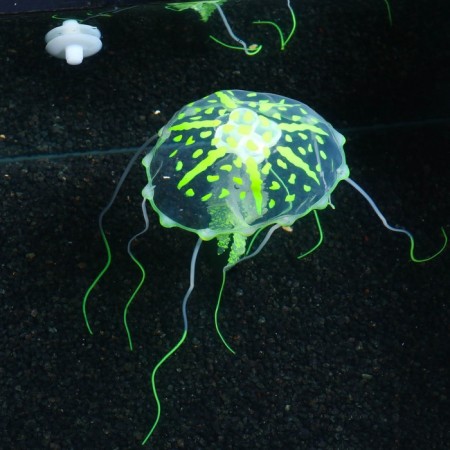 Decor for the Aquarium "Medusa" silicone, with a neon effect, 10 x 10 x 20.5 cm, yellow-7