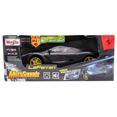 MASTO LAFERRARI machine, with light and sound, 1:24, black color with golden wheels-1