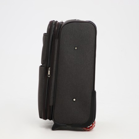 Small 20 suitcase, lightning department, code castle, 3 wheels, 2 outer pockets, brown color-3